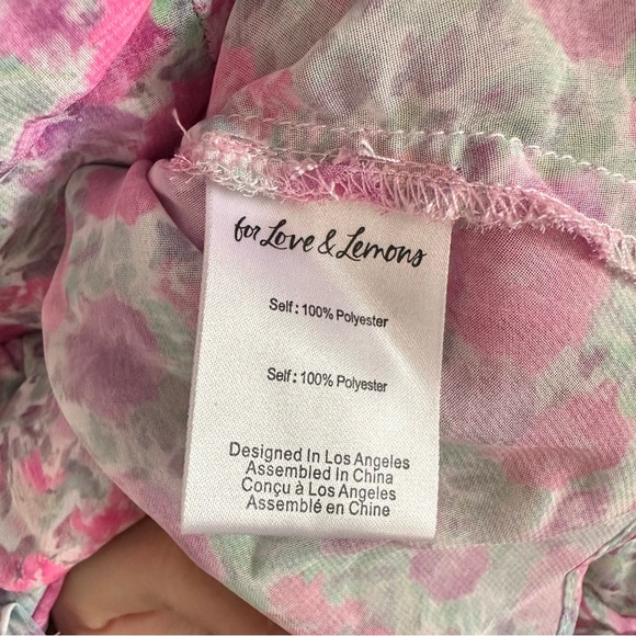 For Love And Lemons Pink Floral Mini Dress - Picture 8 of 9